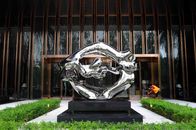 Mirror Finish Outdoor Contemporary Metal Sculpture Do Square Decoration