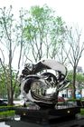 Mirror Finish Outdoor Contemporary Metal Sculpture Do Square Decoration