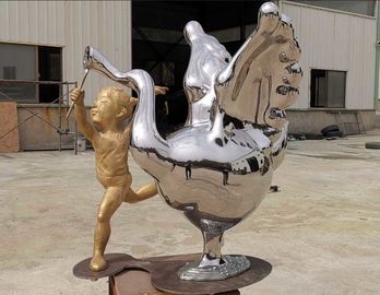Współczesne metalowe rzeźby zewnętrzne Ozdobne rzeźby zwierząt ze stali nierdzewnej