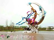 Sztuka publiczna Duże ogrodowe rzeźby ze stali nierdzewnej Latająca wróżka malowane